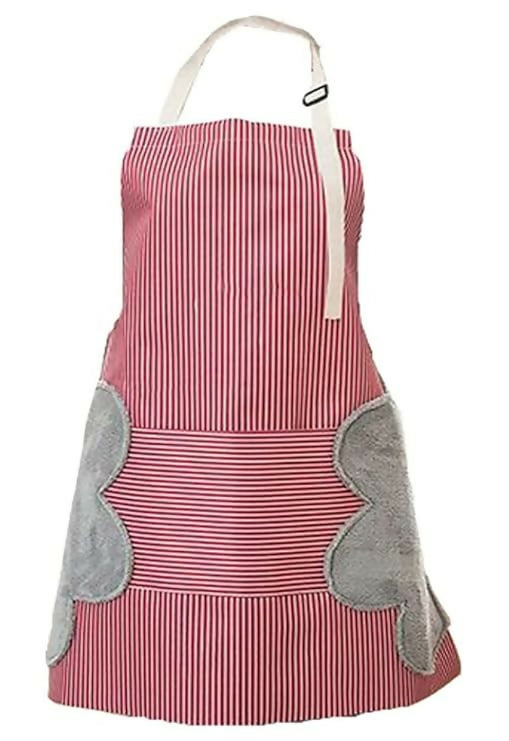 Yanci Waterproof Kitchen Apron With Pockets-Red