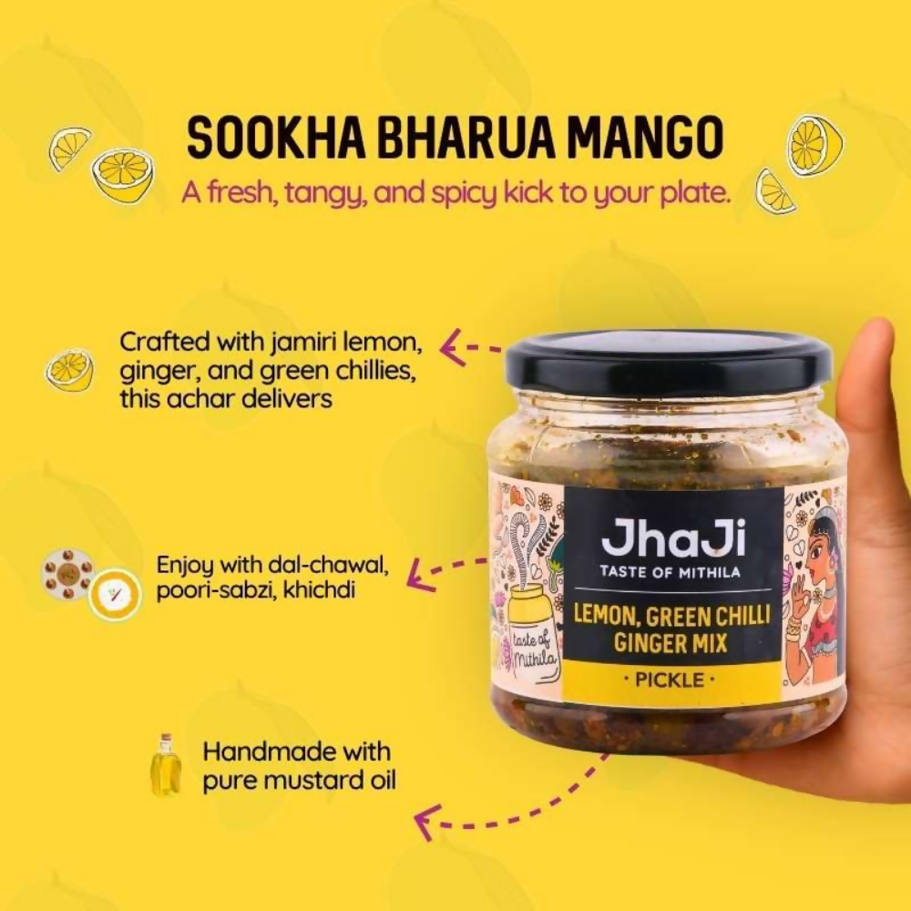 Jhaji Store Lemon, Ginger & Green Chilli Pickle - Distacart
