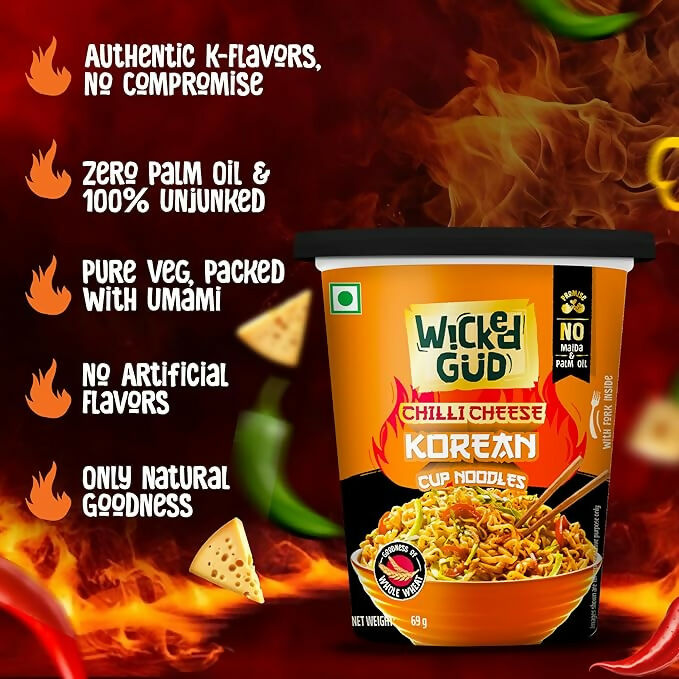 WickedGud Chilli Cheese Korean Instant Cup Noodles - Distacart