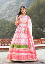 Thumbnail for Wedding Designer Multi Soft Dola Silk Anarkali suit with Dupatta - Sanj - Distacart