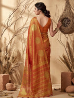 Thumbnail for Shree Shyam Fashion Rust Tissue Silk Saree - Distacart