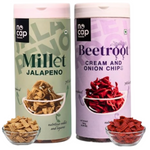 Thumbnail for Nocap foods Guilt Free Healthy Chips - Beetroot Cream & Onion,Millet Jalapeno - Dista