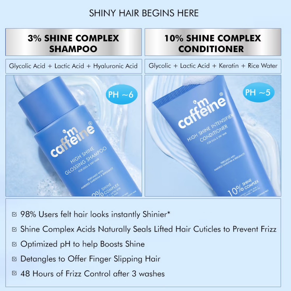 mCaffeine Glass Hair Wash Duo Shampoo & Conditioner - Dista