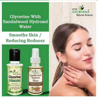 VedicAyurveda Glycerine & Sandalwood Hydrosol Water - Dista