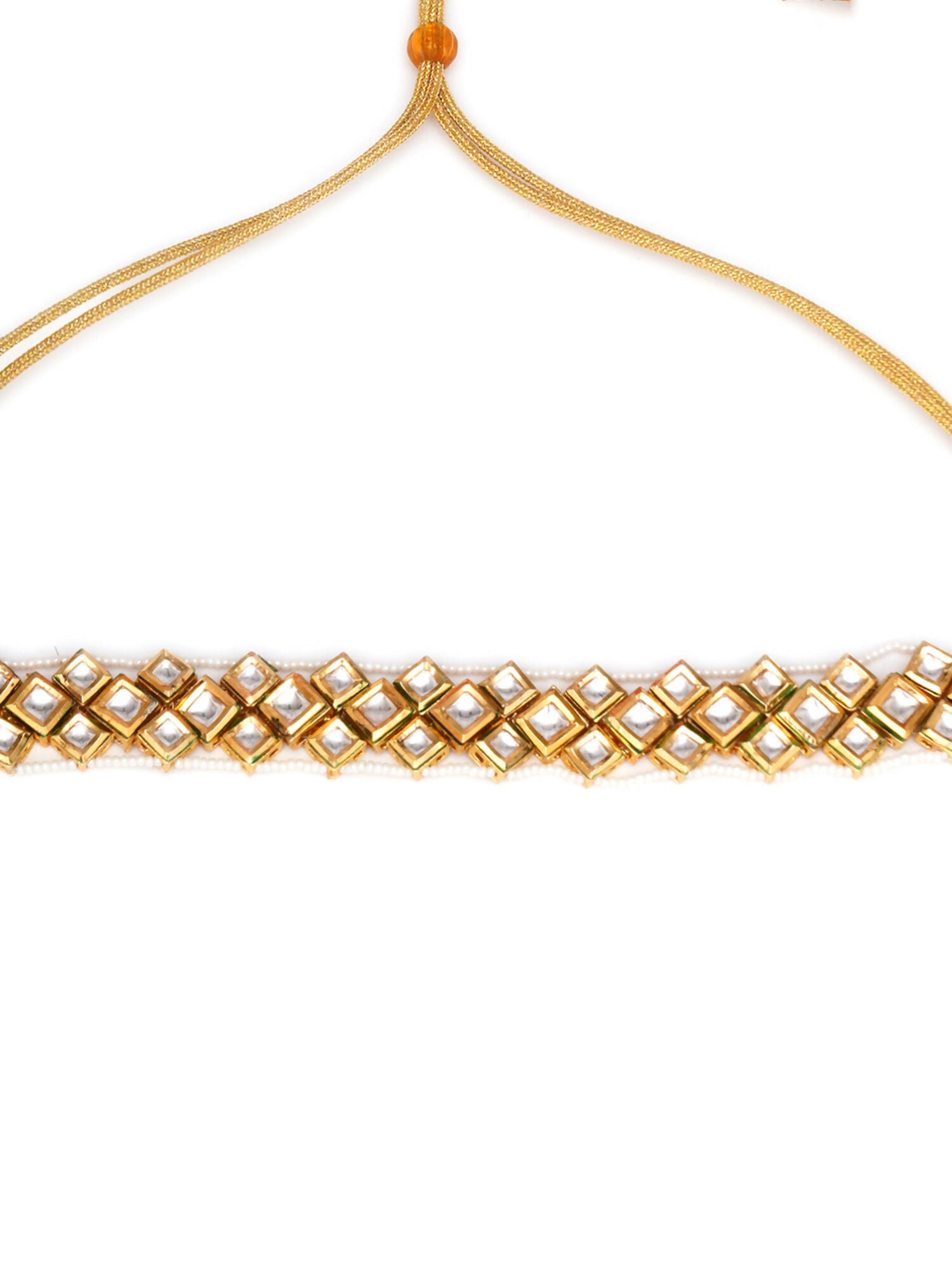 Kundan & Pearl Neckpiece (Gold) - Ruby Raang - Distacart