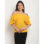 Thumbnail for Aastha Fashion Women's Yellow Polyester Solid Casual Top - Distacart