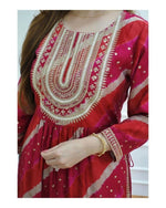 Thumbnail for Alvano Women's Sequence Naira Cut Kurti with Pant set Printed Rayon - Distacart