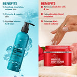 Thumbnail for Botanic Hearth Jojoba Hyaluronic Bobywash & Hibiscus Scrub Combo - Distacart