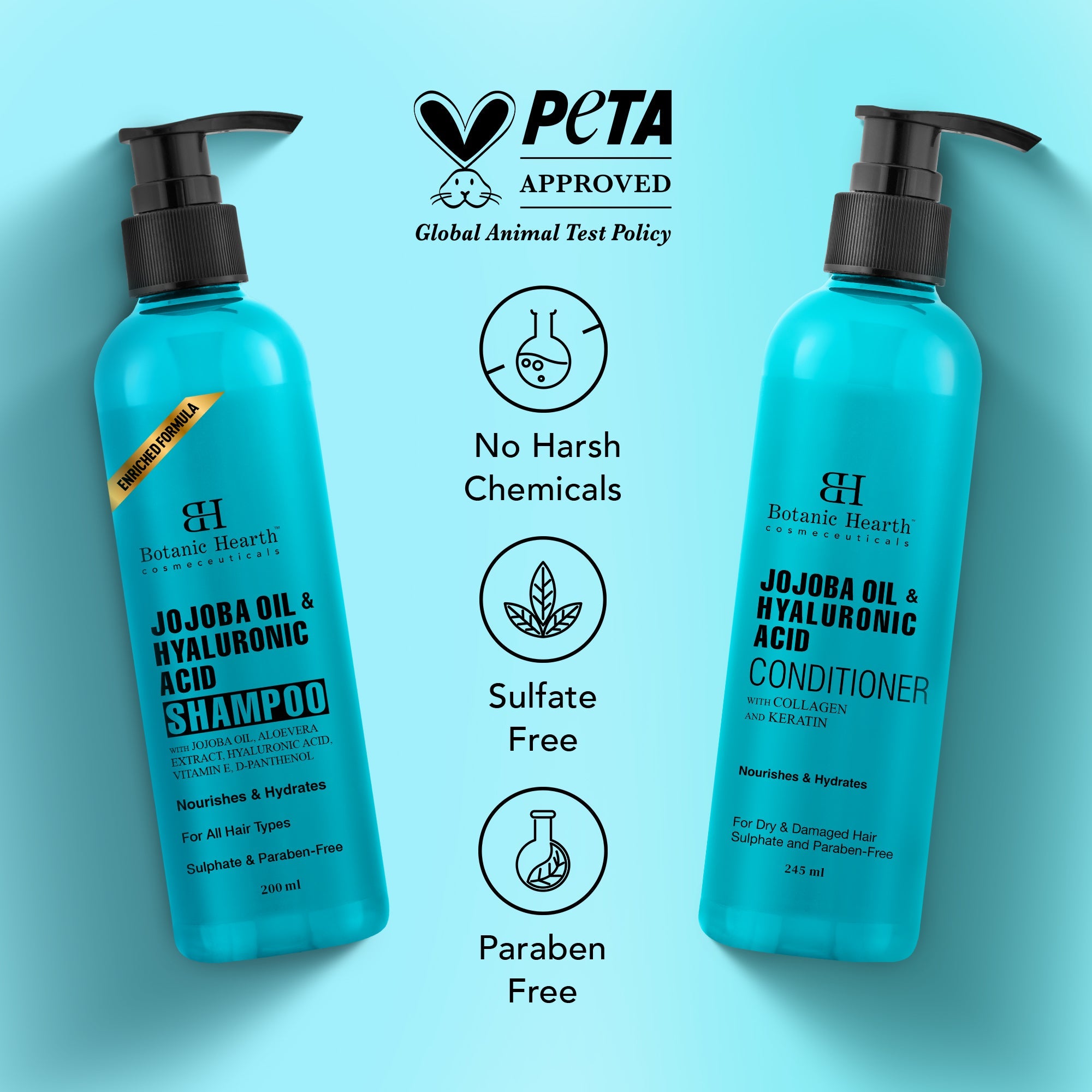 Jojoba & Hyaluronic Acid - Shampoo & Conditioner Set (Pack of 2) - Distacart