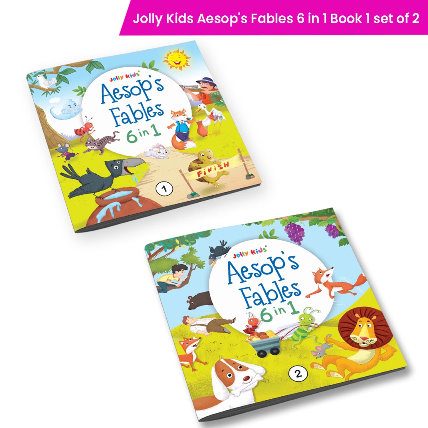Jolly Kids A Collection of Aesop's Fables 6 in 1 Combo Moral Stories Books for Children| Ages 3-6 Years| Set of 2 - Distacart