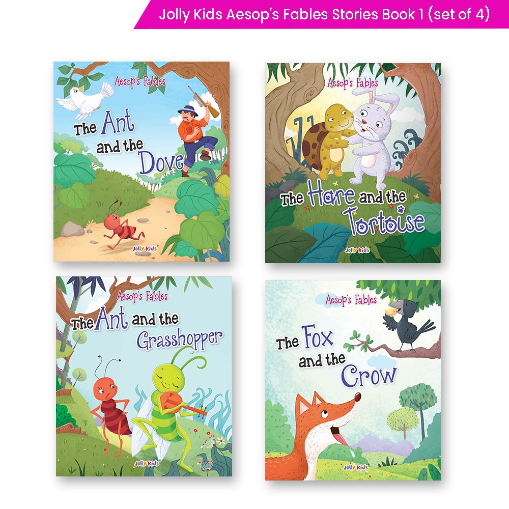 Jolly Kids Aesop’s Fables English Short Stories Book 1 Set of 4 for Little Children| Ages 3 – 6 Years| Moral Stories - Distacart