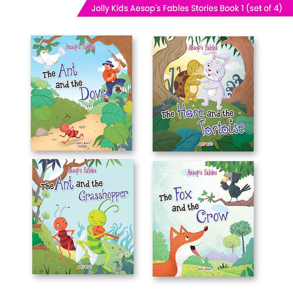 Jolly Kids Aesop’s Fables English Short Stories Book 1 Set of 4 for Little Children| Ages 3 – 6 Years| Moral Stories
