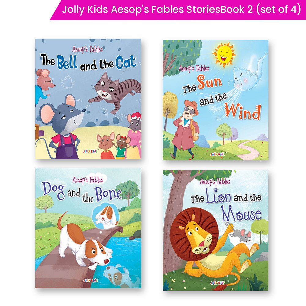 Jolly Kids Aesop’s Fables English Short Stories Book 2 Set of 4 for Little Children| Ages 3 – 6 Years| Moral Stories - Distacart