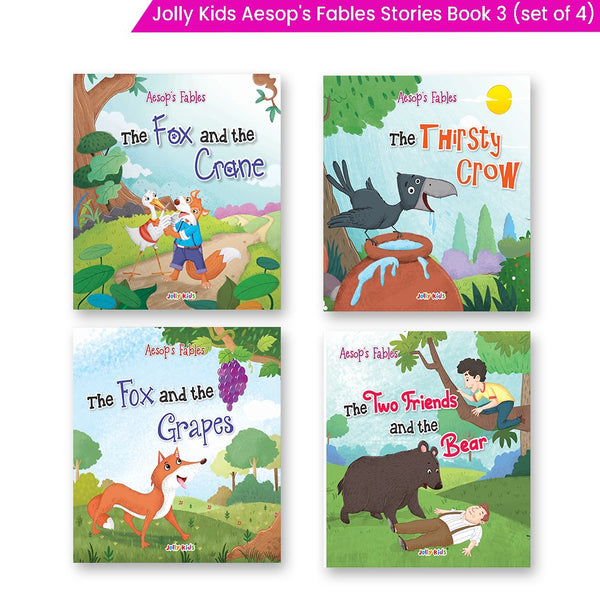 Jolly Kids Aesop’s Fables English Short Stories Book 3 Set of 4 for Little Children| Ages 3 – 6 Years| Moral Stories
