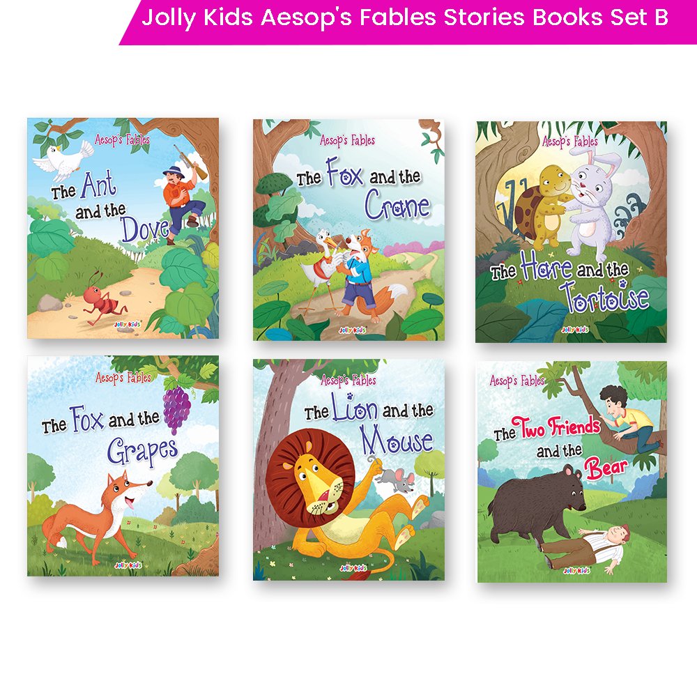 Jolly Kids Aesop's Fables Stories Books B Set of 6| Bedtime Moral Stories For Kids Ages 3-6 Years - Distacart