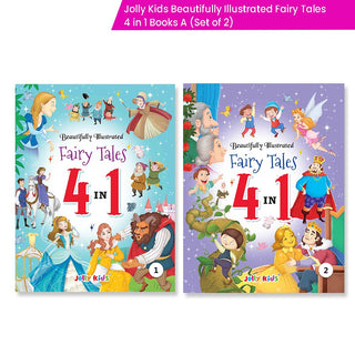 Jolly Kids Beautifully Illustrated Fairy Tales 4 in 1 Books A Set of 2| Ultimate Collection of Bedtime Megical Stories For Children Ages 3-8 Years - Distacart
