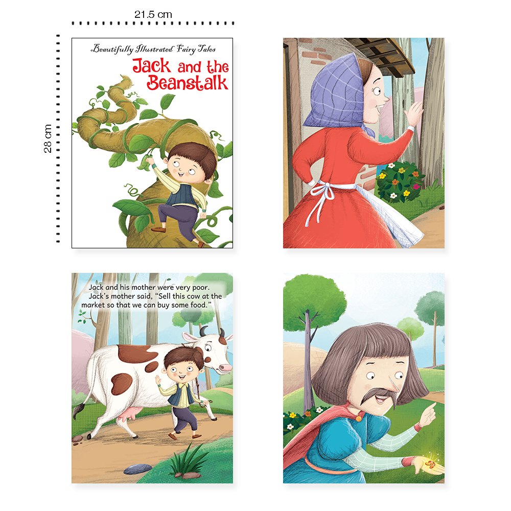 Jolly Kids Beautifully Illustrated Fairy Tales 4 in 1 Books D Set of 2| Ultimate Collection of Bedtime Megical Stories For Children Ages 3-8 Years - Distacart