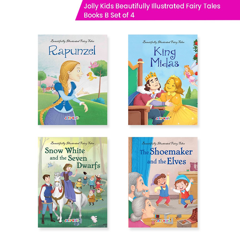 Jolly Kids Beautifully Illustrated Fairy Tales Books B Set of 4 For Kids Ages 3-8 Years| Magical Gift Stories Book - Distacart