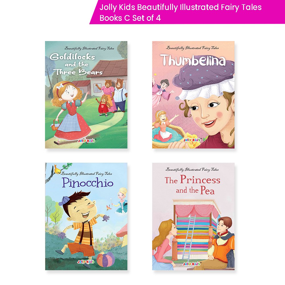 Jolly Kids Beautifully Illustrated Fairy Tales Books C Set of 4 Combo Storytelling Books For Kids Ages 3-8 Years - Distacart