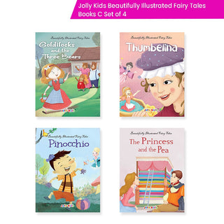 Jolly Kids Beautifully Illustrated Fairy Tales Books C Set of 4 Combo Storytelling Books For Kids Ages 3-8 Years - Distacart
