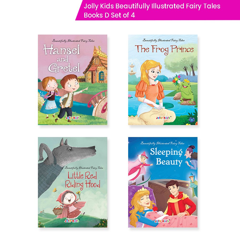 Jolly Kids Beautifully Illustrated Fairy Tales Books D Set of 4 Combo Storytelling Books For Kids Ages 3-8 Years - Distacart