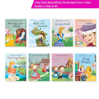 Jolly Kids Beautifully Illustrated Fairy Tales Books E Set of 8 Combo Storytelling Books For Kids Ages 3-8 Years - Distacart