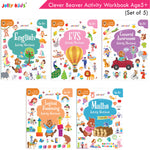 Thumbnail for Jolly Kids Clever Beaver Ages 5-6 Years Fun Learning Activities Workbooks Set of 4| English-Maths-EVS-Good Habit-Logical Reasoning