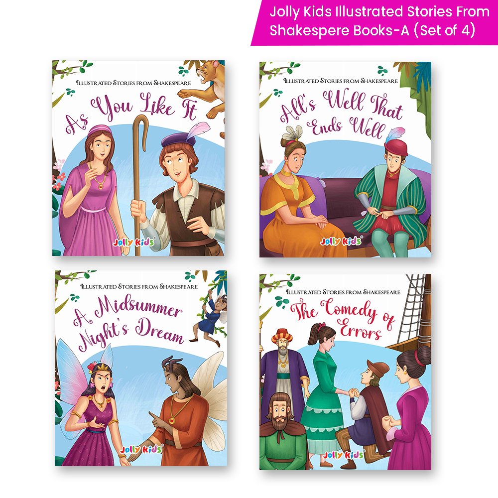 Shakespeare for Young Minds: Jolly Kids' Illustrated Stories A Combo Set of 4 Ages 6-12 Years - Distacart
