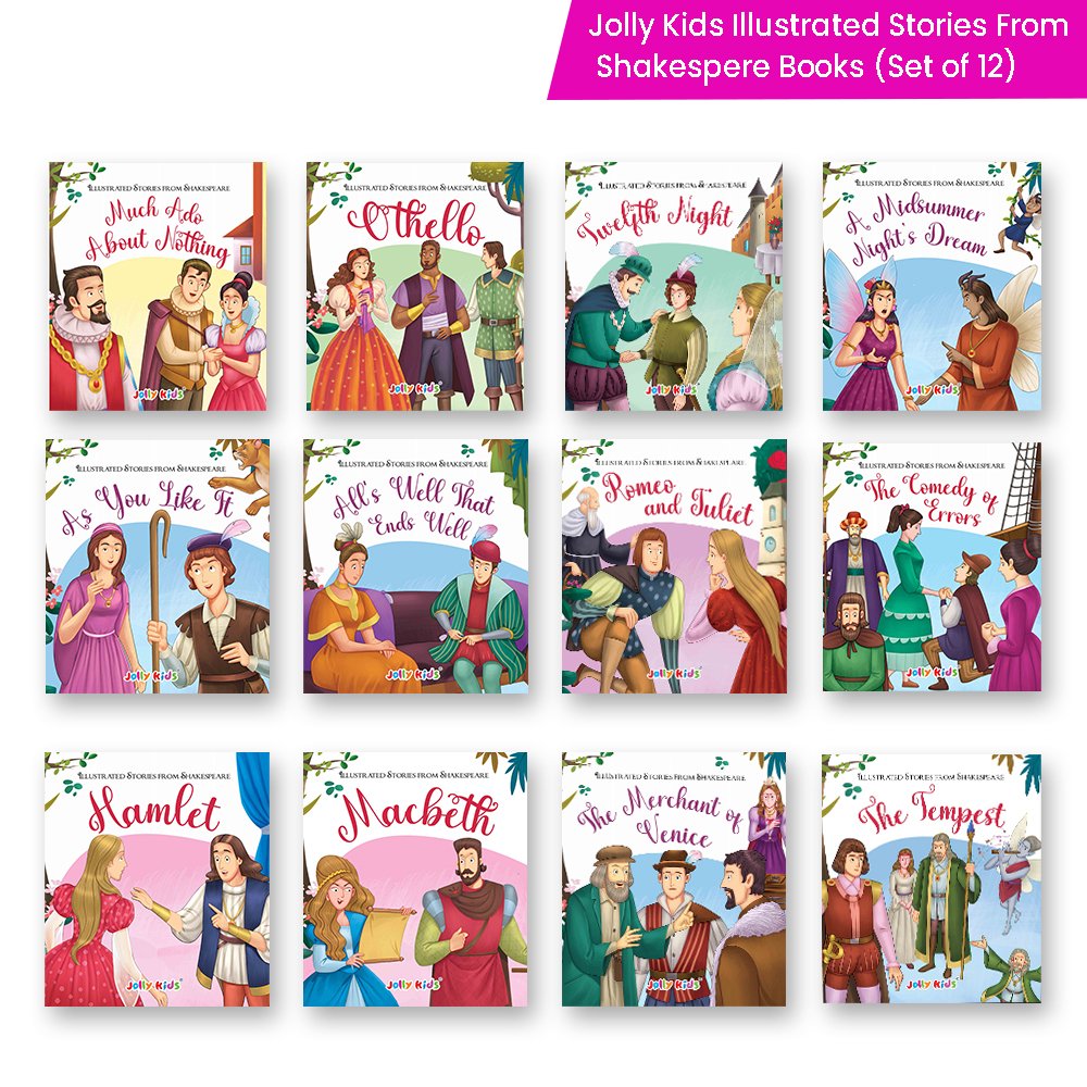 Shakespeare for Young Minds: Jolly Kids' Illustrated Stories Combo Set of 12 Ages 6-12 Years| Family Bonding through Classics Educational Literature - Distacart