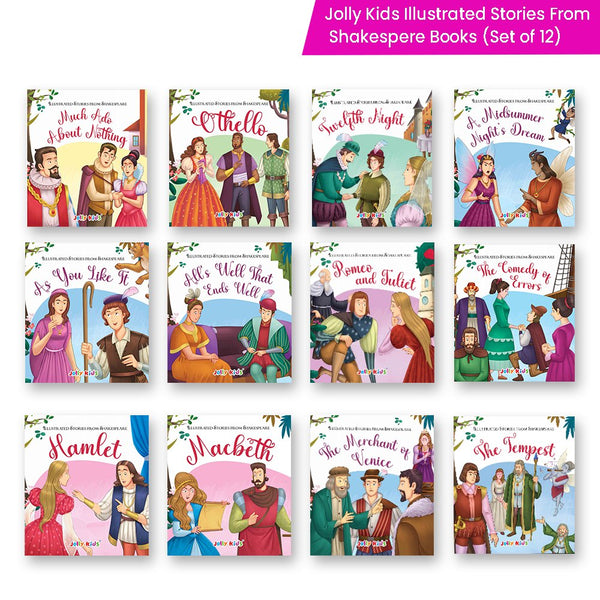 Shakespeare for Young Minds: Jolly Kids' Illustrated Stories Combo Set of 12 Ages 6-12 Years| Family Bonding through Classics Educational Literature - Distacart