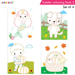 Thumbnail for Jolly Kids Toddler Colouring Die-Cut Animals Shape Activity Books Set of 4 for Kids| Ages 1-6 Years