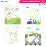 Thumbnail for Jolly Kids Toddler Colouring Die-Cut Animals Shape Activity Books Set of 4 for Kids| Ages 1-6 Years