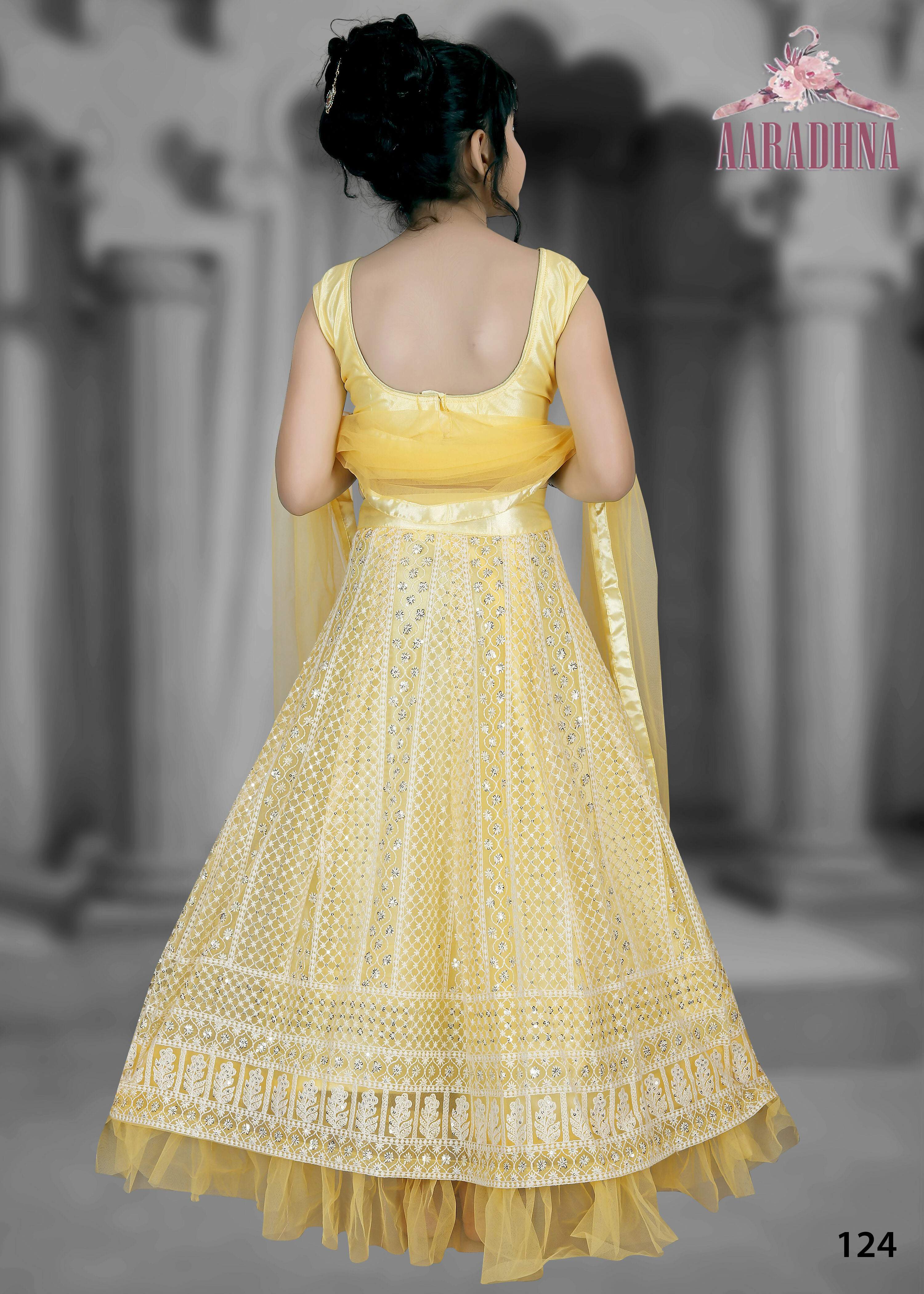 Wedding Designer Navy blue Net Kidswear Lahenga - Aaradhna - Distacart