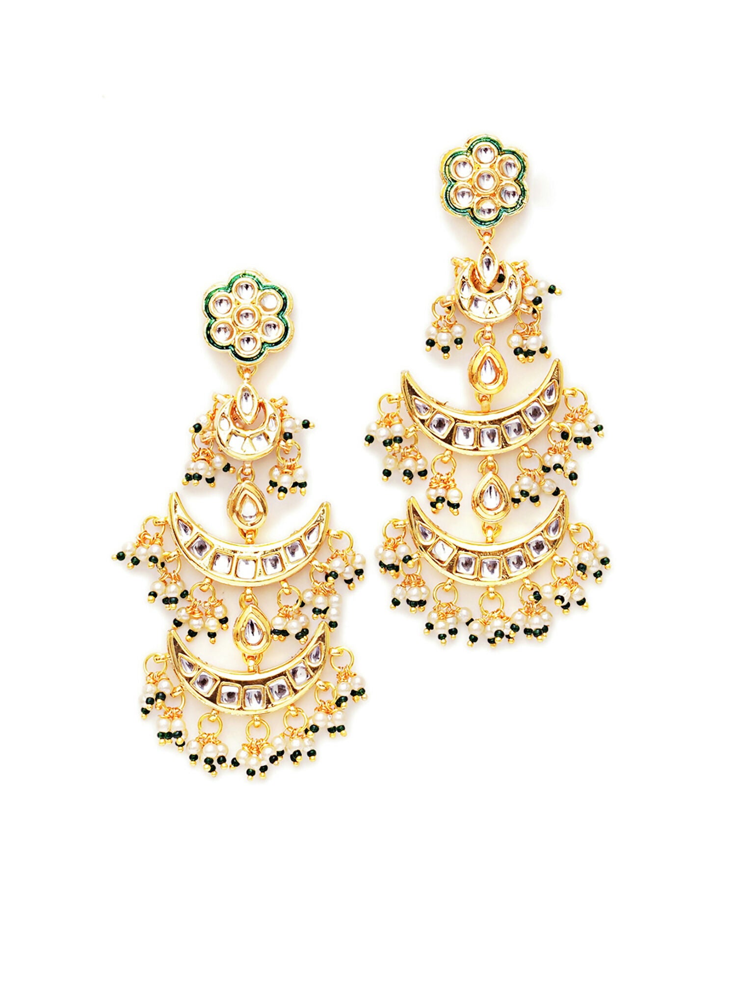 Kundan Earrings (Gold) - Ruby Raang - Distacart
