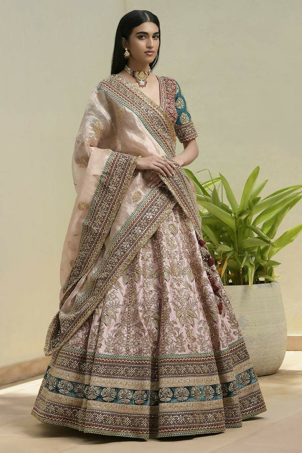 Jyoti Fashion Women's Cream Mulberry Silk Sequins with Dori & Thread Embroidered Designer Lehenga Choli Set - Distacart