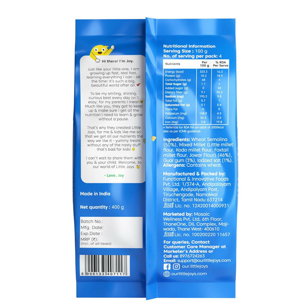 Little Joys Multi Millet Macaroni Pasta No Maida, Zero Trans Fat & 100% Multi Millet