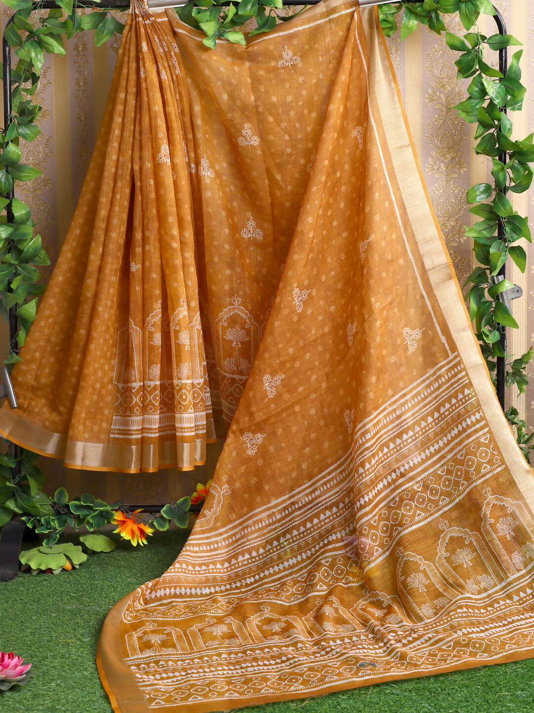 Astita Cotton Mustard Saree