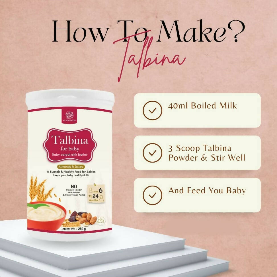 Al Masnoon Talbina For Baby with Almonds & Dates 6 to 24 Months - Distacart