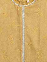 Thumbnail for Ahalyaa Mustard Crepe Straight Kids Kurta Palazzo Set For Girls - Distacart