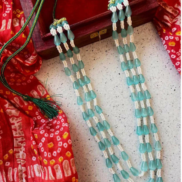 Joban Fashion Women C Green Glass Beads Single Colour Trendy Three Layered Mala - Distacart