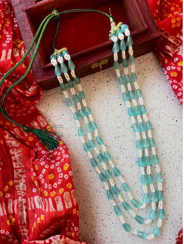 Joban Fashion Women C Green Glass Beads Single Colour Trendy Three Layered Mala - Distacart