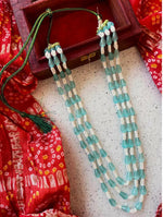 Thumbnail for Joban Fashion Women C Green Glass Beads Single Colour Trendy Three Layered Mala - Distacart