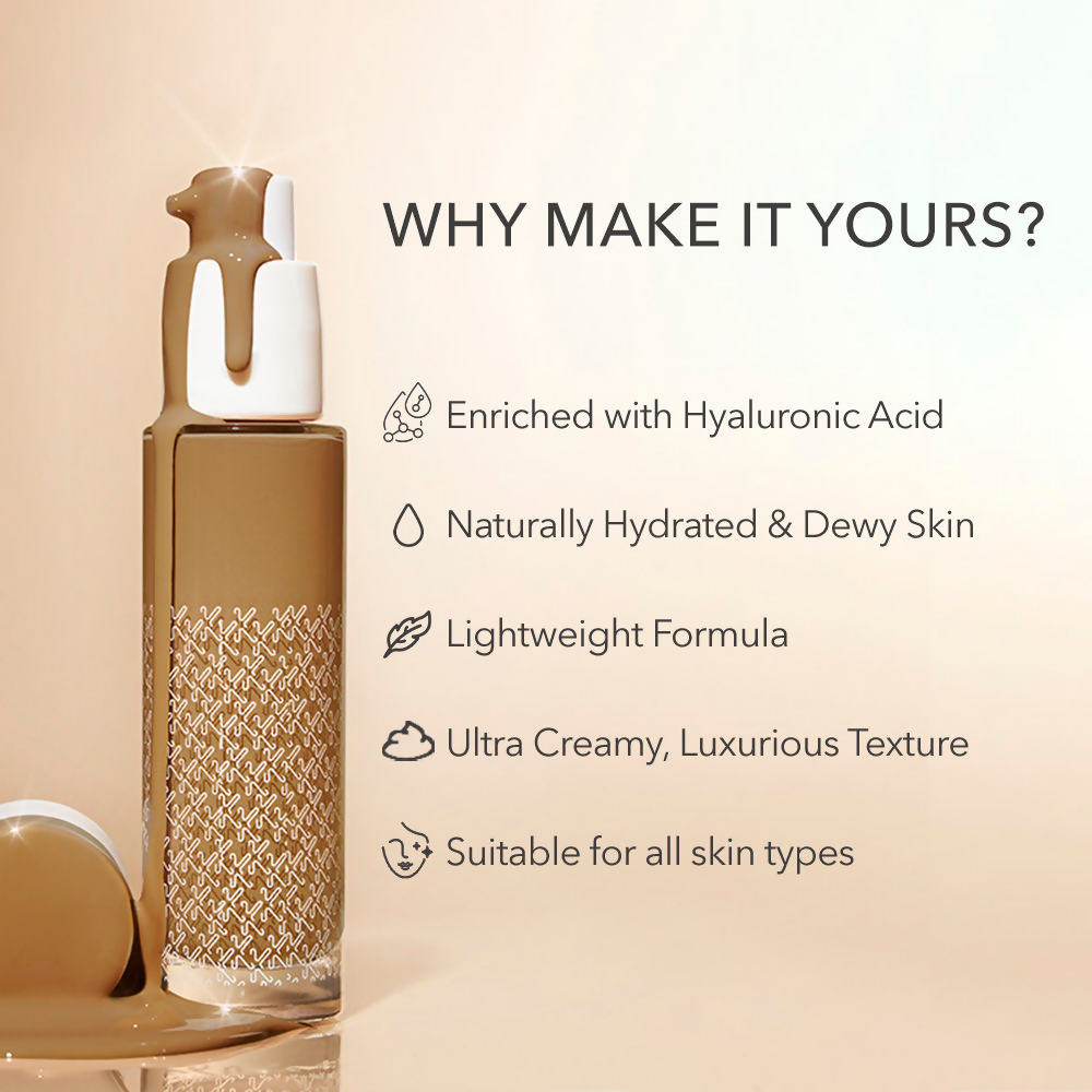 Kay Beauty By Katrina Kaif Hydrating Foundation - 180Y Deep - Distacart