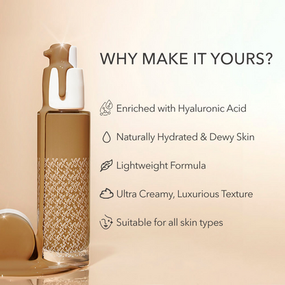 Kay Beauty By Katrina Kaif Hydrating Foundation - 180Y Deep - Distacart