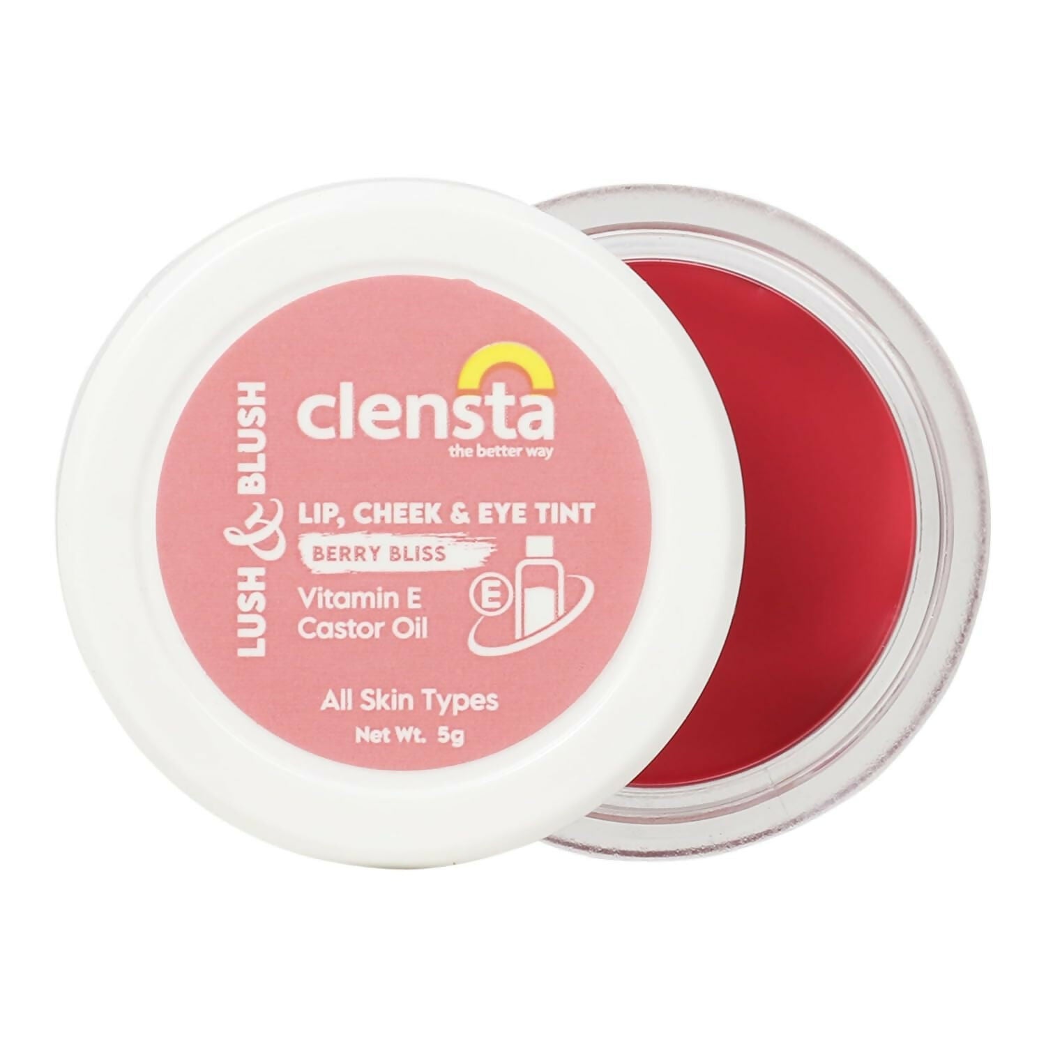 Clensta Lip Cheek Tint - Berry Bliss with Goodness of Vitamin E & Castor Oil - Distacart