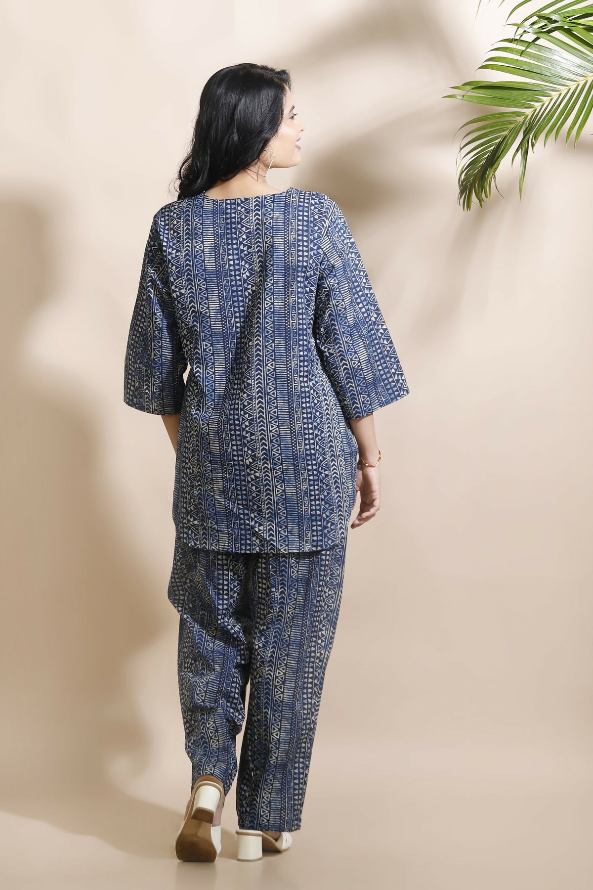Breathables Blue Abstract Cotton Kurta & Pant Co-Ord Set - Dista