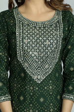 Thumbnail for Alvano Women's Attractive And Stylish Rayon A Line Kurta With Pant And Dupatta - Distacart