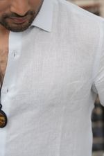 Thumbnail for Linen Light Blue Moonlit Shirt By Hilo Design
