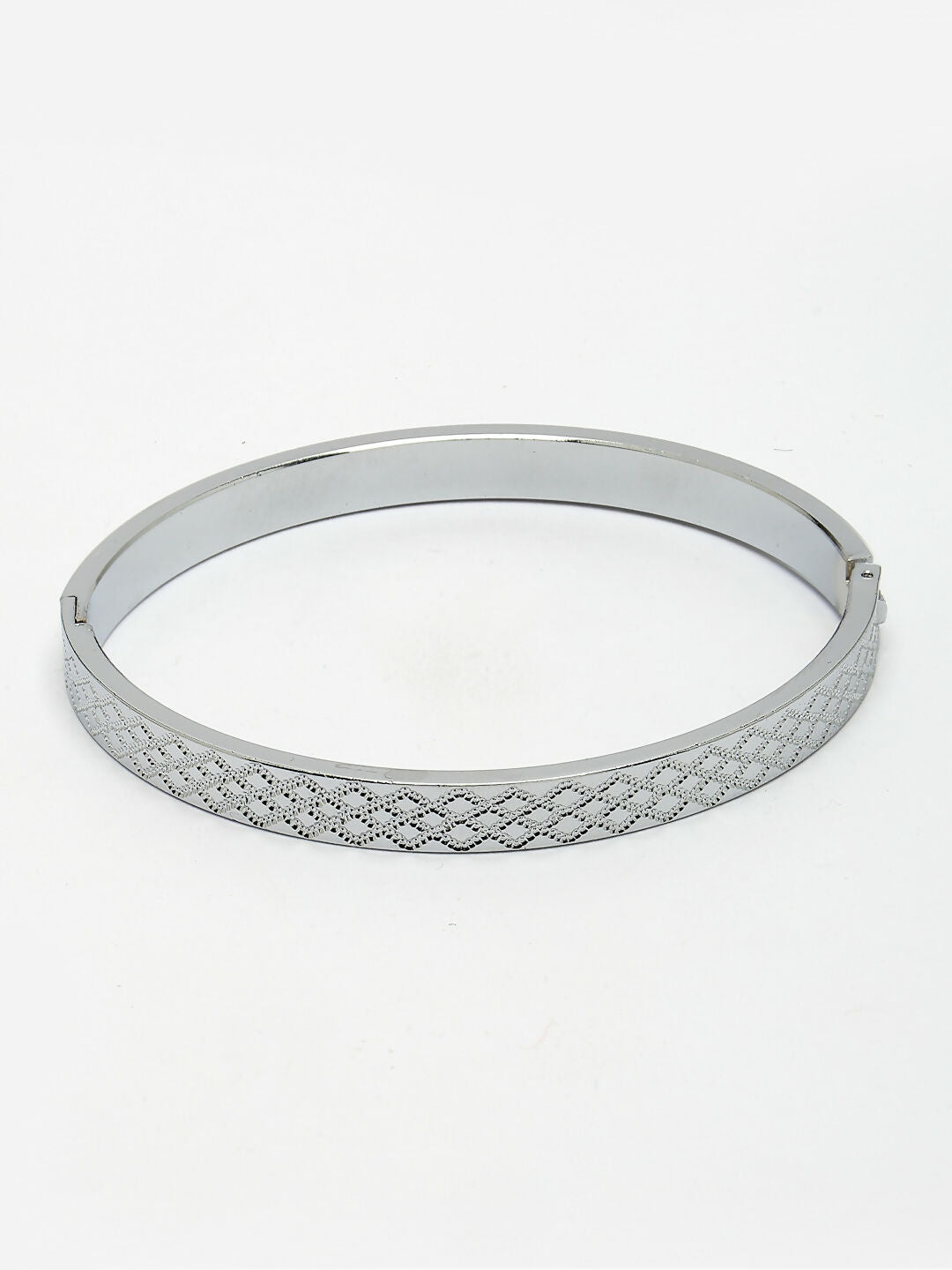 NVR Men's Silver-Plated Stainless Steel Kada Bracelet - Distacart