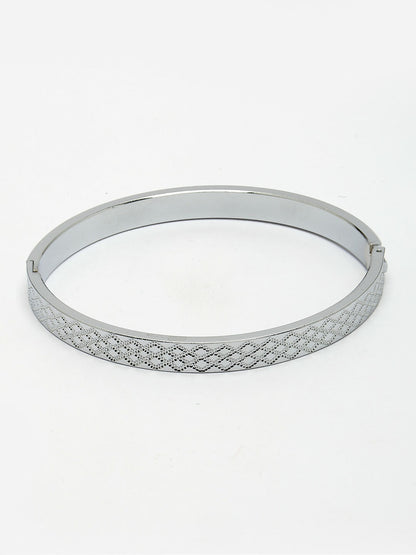 NVR Men's Silver-Plated Stainless Steel Kada Bracelet - Distacart